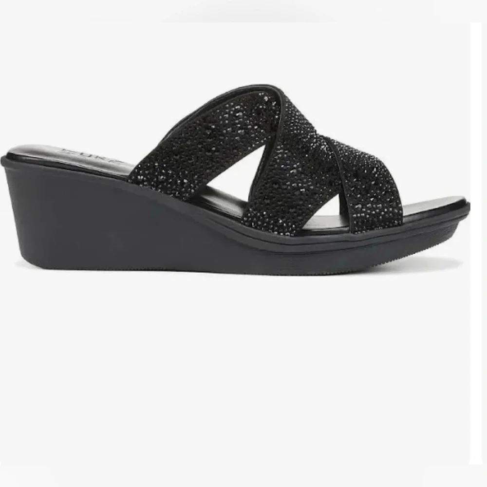 Naturalizer Rowena Black Wedge Sandals